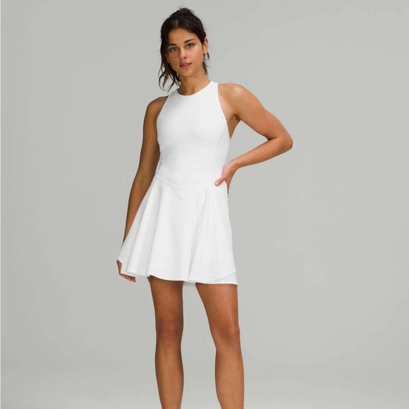 As Is - Lululemon White Tennis Dress - Has Pockets and Shorts - Size 10 - Picture 1 of 13